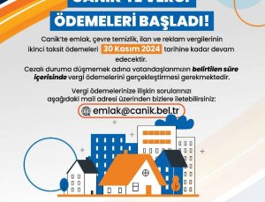 Canik’te vergi ödemeleri devam ediyor: son gün 30 kasım